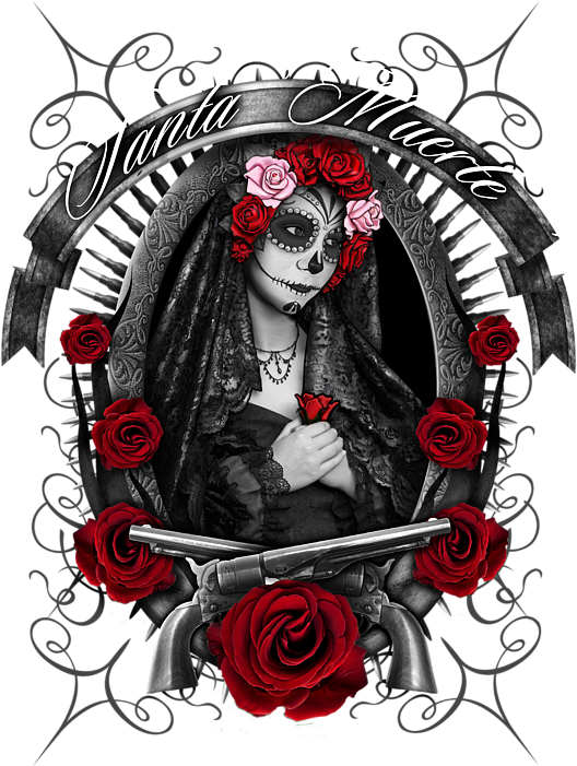 Bleed Area May Not Be Visible - La Santa Muerte Art Clipart (551x700), Png Download