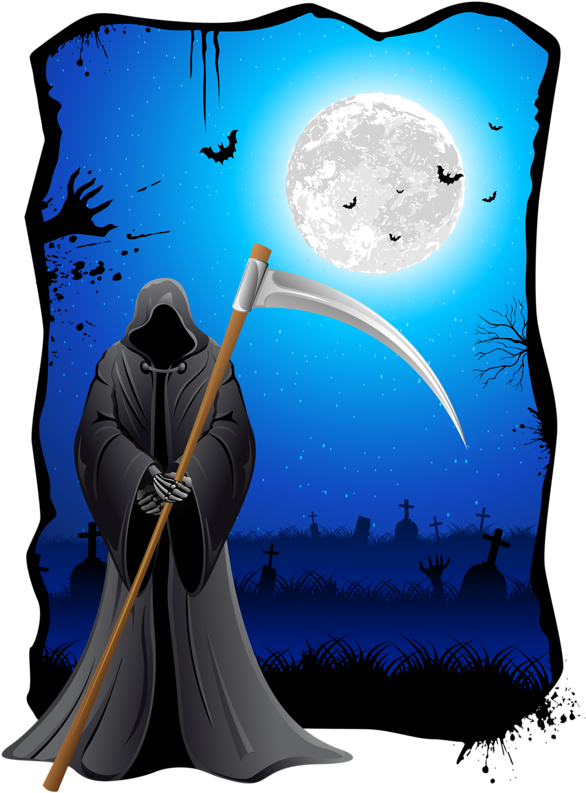 The Grim, Santa Muerte, Angel Of Death, Grim Reaper, - Illustration Clipart (595x800), Png Download