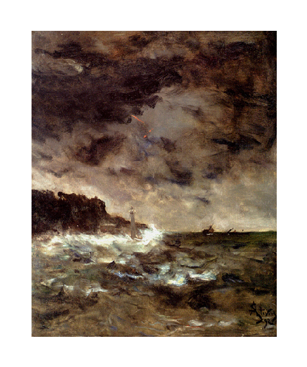 Alfred Stevens Stormy Night Clipart (580x580), Png Download
