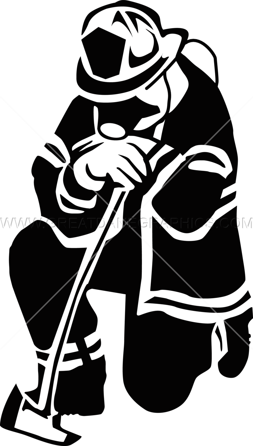 Firefighter Clipart Transparent - Firefighter Black And White Png (825x1453), Png Download