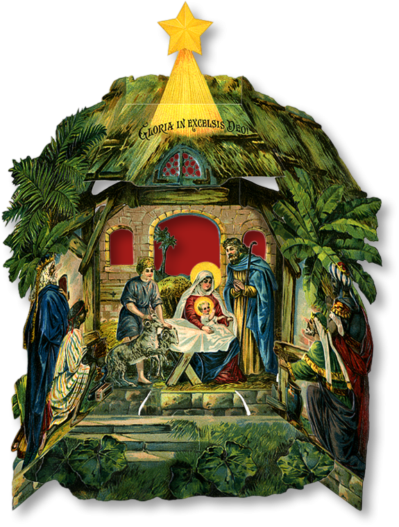 Nativity Scene Triptych - Printable Christmas Belen Clipart (575x759), Png Download