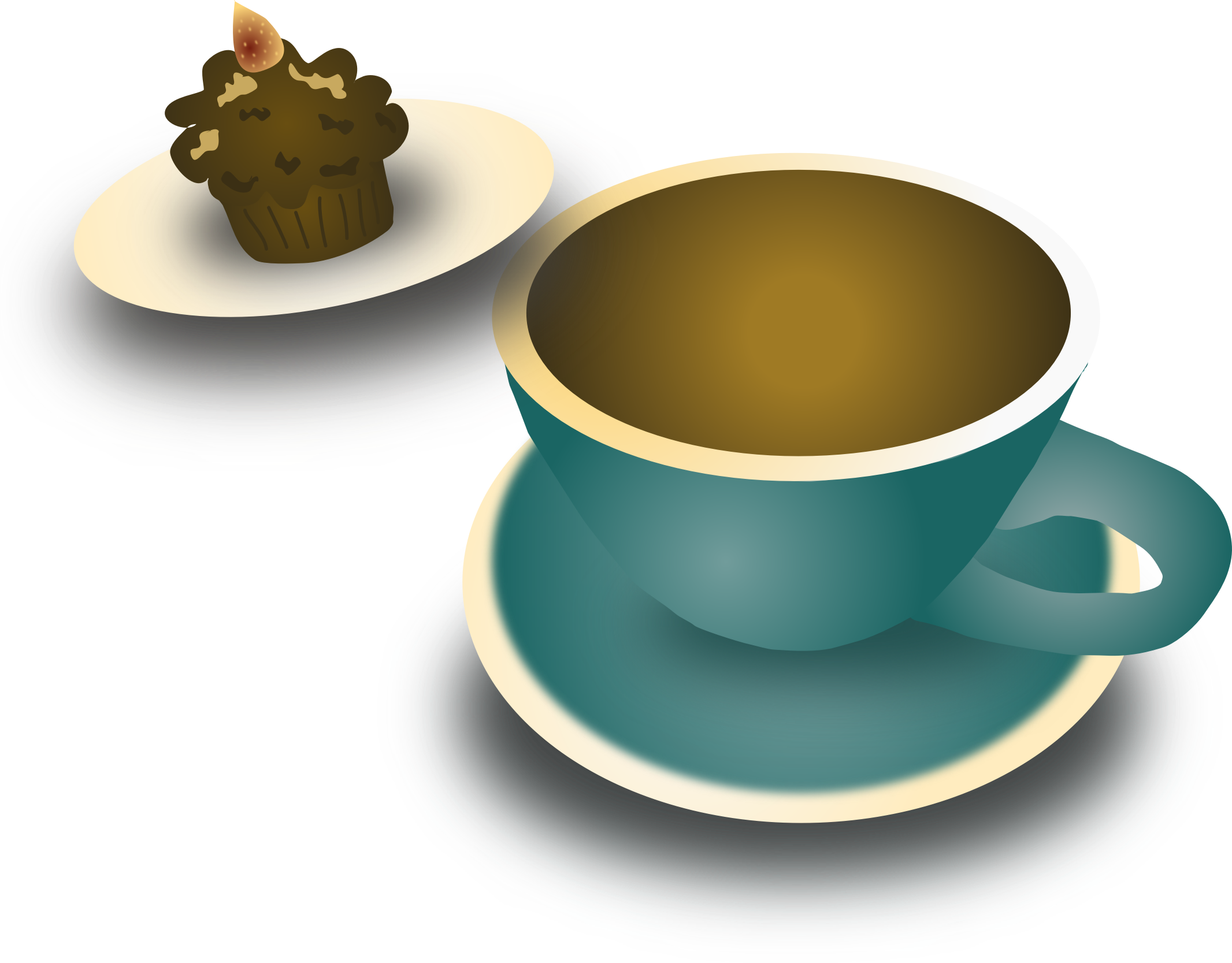 Free Coffee And Cupcake By @chihuahuadesign, Coffee - Cupcake And Coffee Clipart - Png Download (2132x1667), Png Download