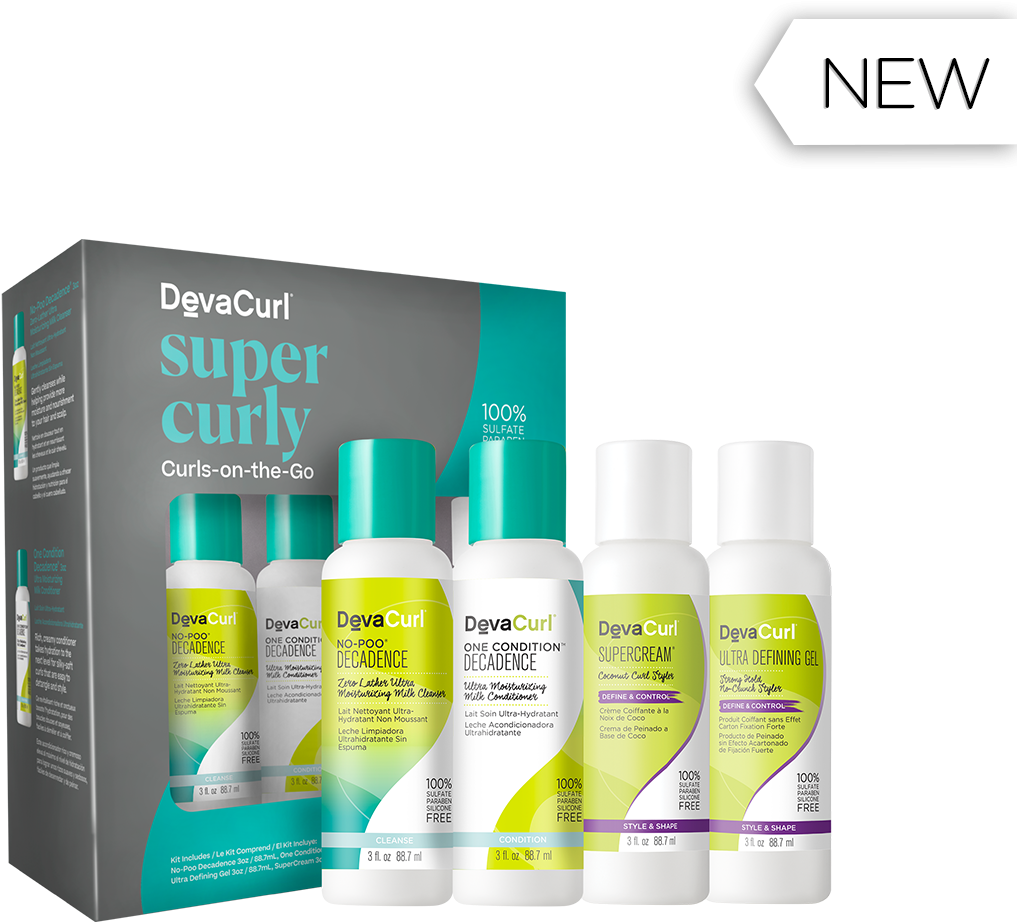 Buy Super Curly Curls On The Go Kit From Devacurl, - Cosmetics Clipart (1200x1200), Png Download