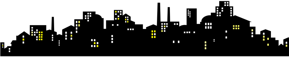 City City At Night Night In The Evening Cityscape - Silhueta Cidade A Noite Png Clipart (960x480), Png Download