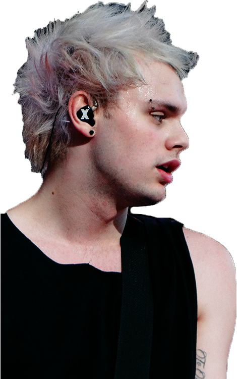 Michael Clifford Michael Clifford Transparent Transparent - Michael Clifford Purple And Blue Hair Clipart (470x751), Png Download