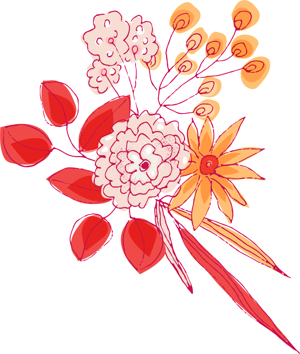 Hand Drawn Linear Style Flower Png Transparent , Png Clipart (1024x1206), Png Download