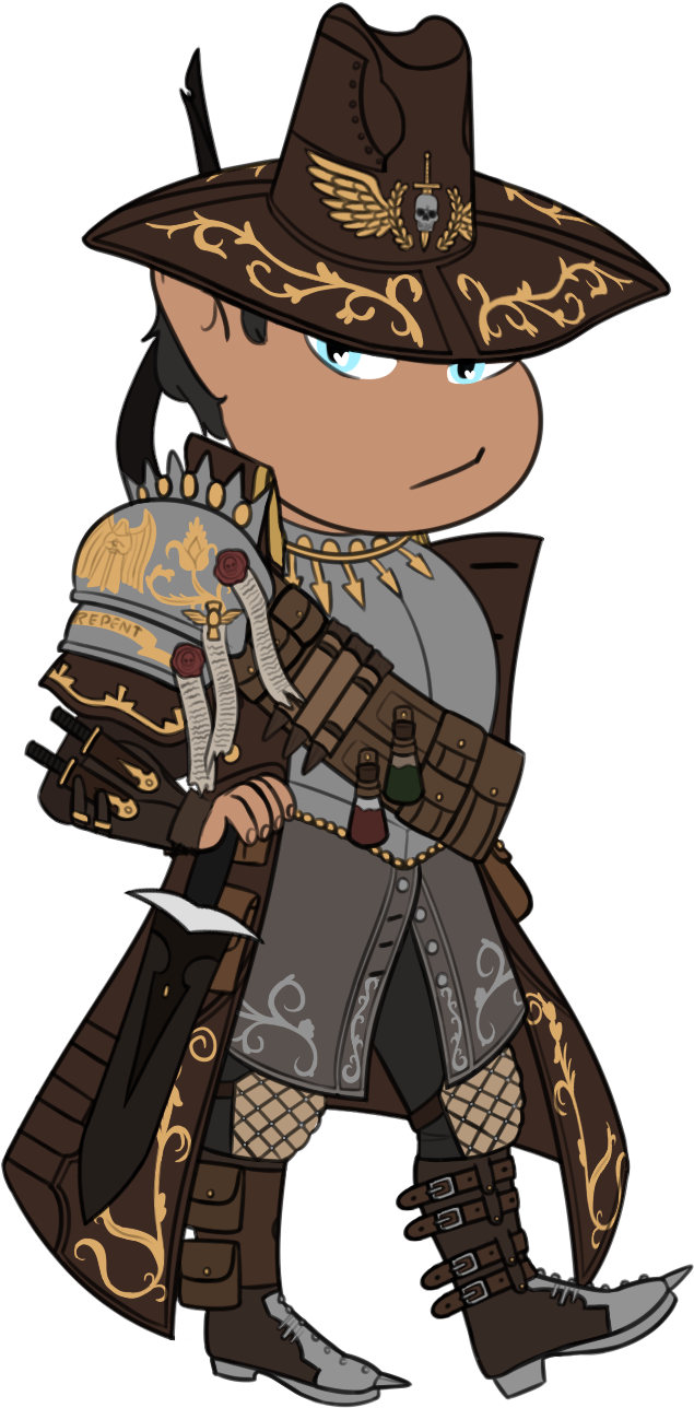 [art] Mahir Rockfoot, The Vampire Hunting Halfling - Halfling Vampire Hunter Clipart (696x1295), Png Download