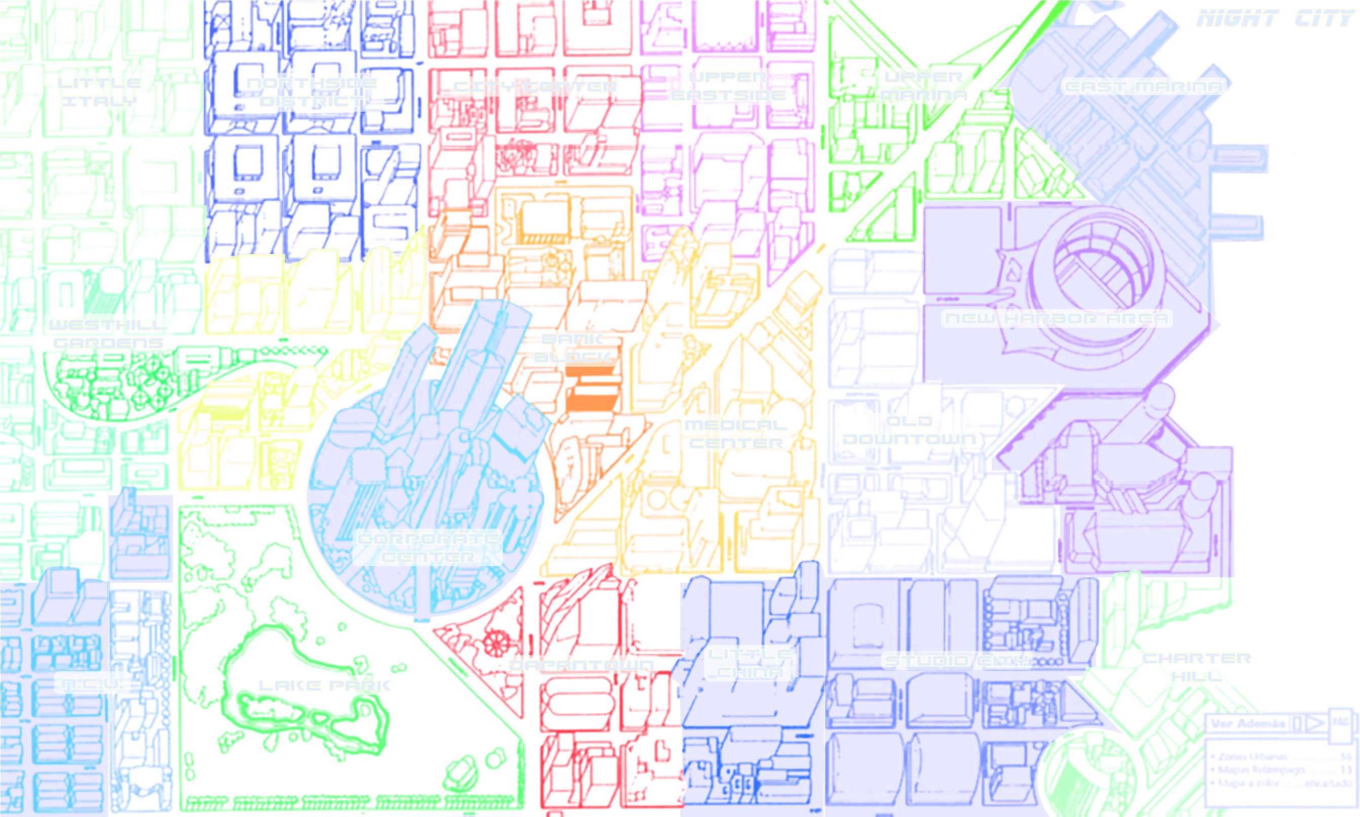 Night City Map Alpha - Cyberpunk Night City Map Clipart (2698x1614), Png Download
