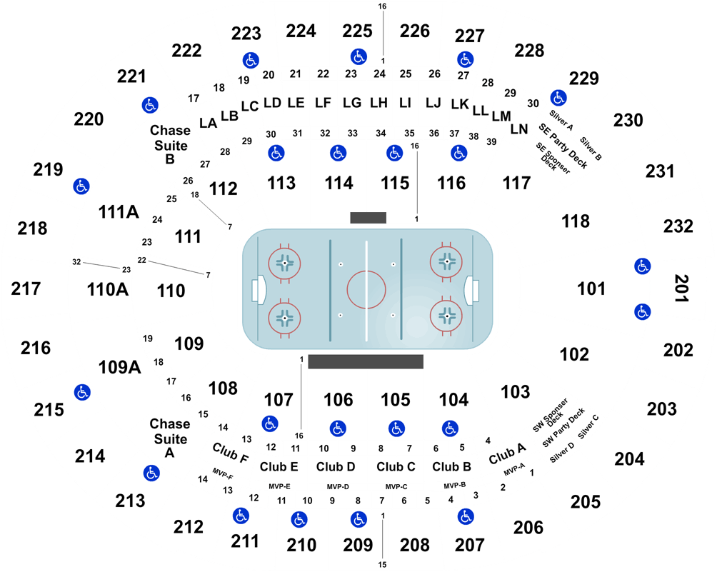 Orlando Solar Bears Vs Florida Everblades Tickets On - Amway Center Section 102 Row 13 Clipart (1050x820), Png Download