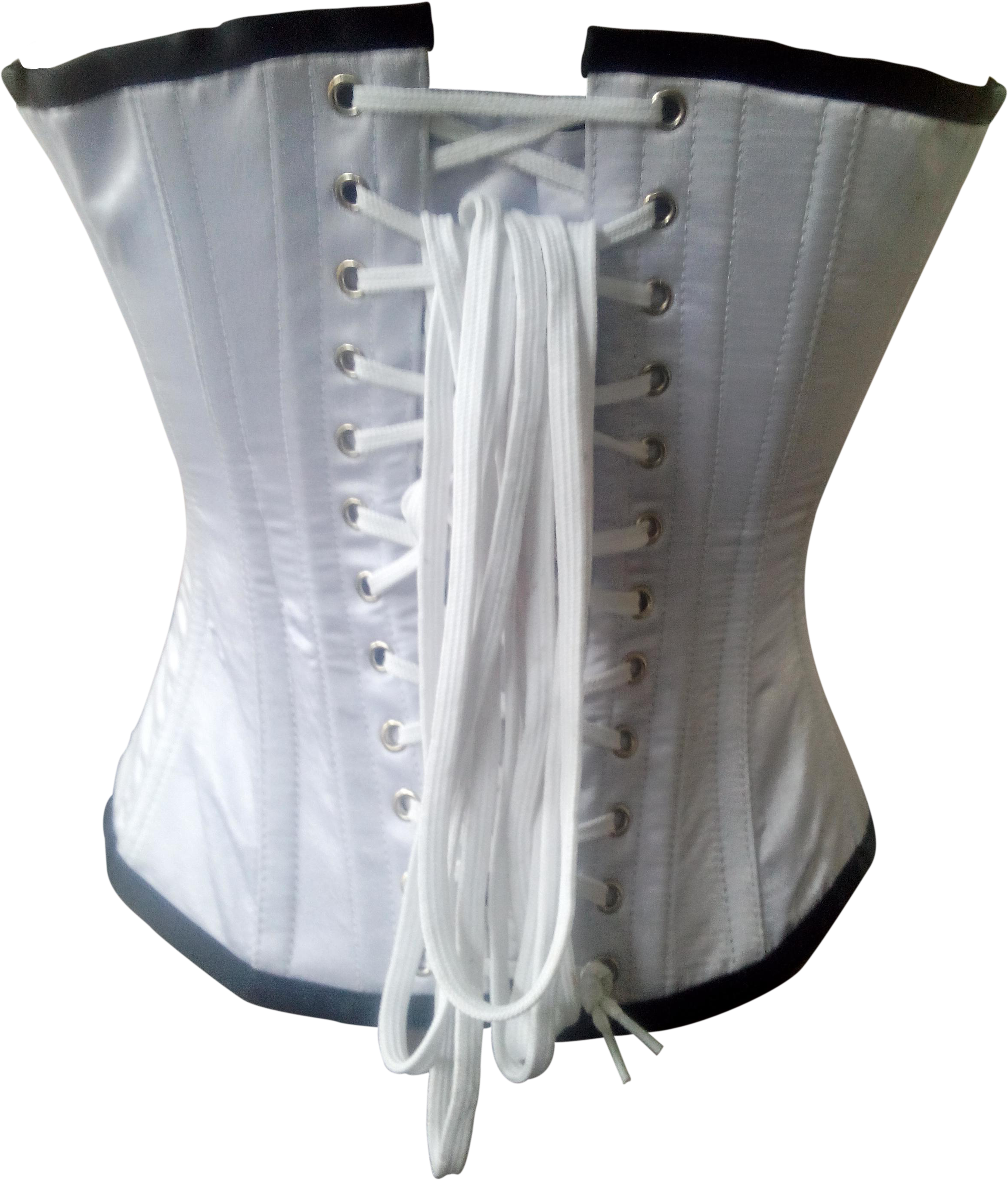 Rebelsmarket White Satin And Black Sequins Burlesque - Corset Clipart (2341x2740), Png Download