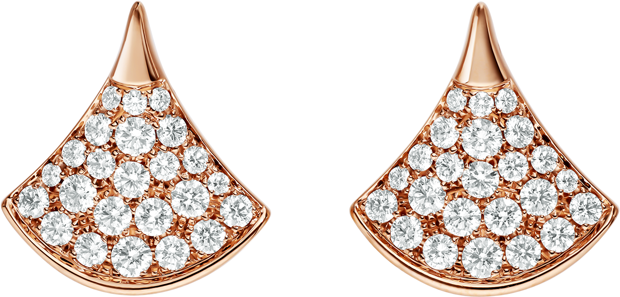 Divas' Dream Stud Earrings In 18 Kt Rose Gold, Set - Earring Clipart (1800x1405), Png Download