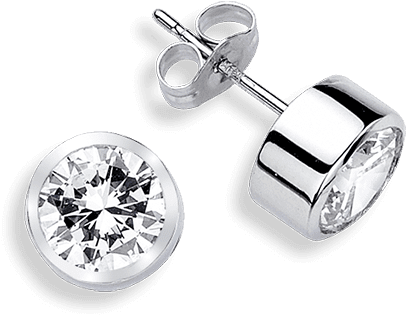Cubic Zirconia Earrings - Earrings For Men Png Clipart (650x650), Png Download