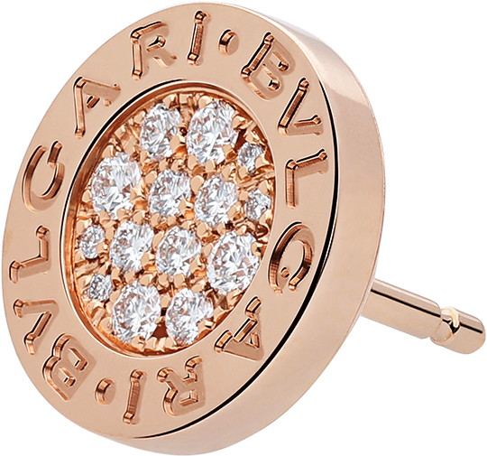Bvlgari Bvlgari 18 Kt Rose Gold Single Stud Earring - Diamond Clipart (1800x1405), Png Download