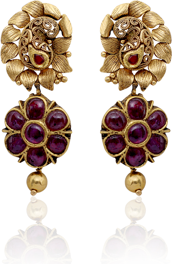 Royal Ruby Antique Stud Earring Clipart (1000x1000), Png Download