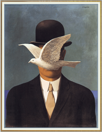 The First Is Magritte's Man In The Bowler Hat, Which - René Magritte Clipart (727x536), Png Download