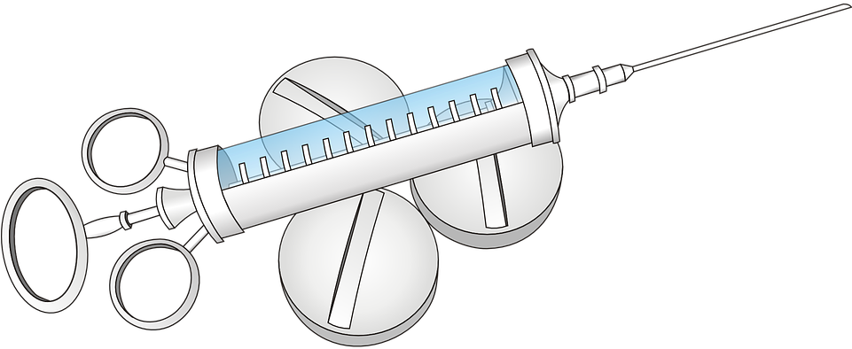 Injection Syringe Pills Medicine Drug Medicament - Pastillas Y Inyecciones Png Clipart (960x480), Png Download