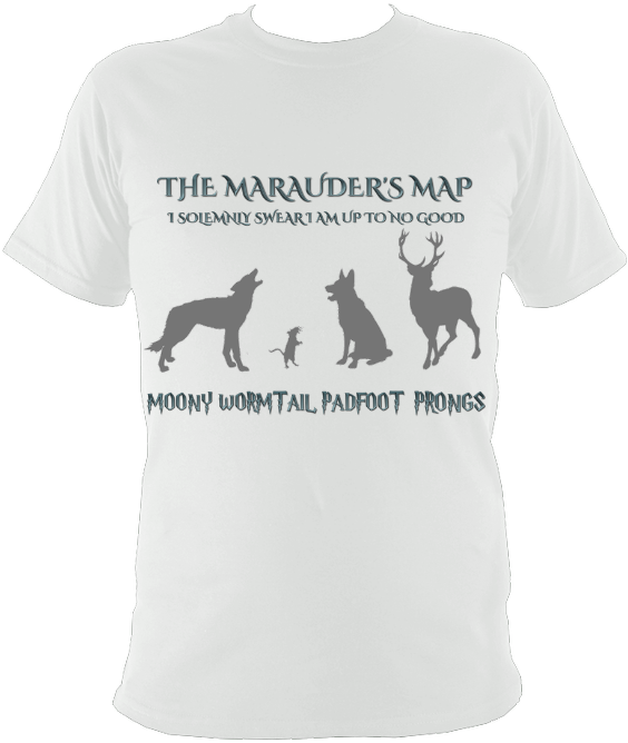“marauders Map ,moony, Wormtail, Padfoot, Prongs” Harry - Aircraft On T Shirt Clipart (564x668), Png Download