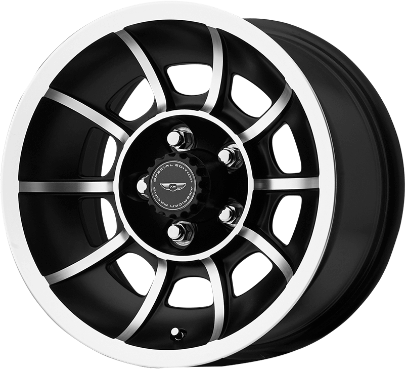 Vector Satin Black Machined - American Racing Vector Clipart (800x800), Png Download