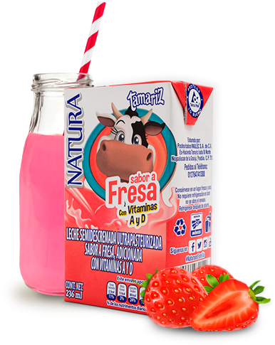 Leche Tamariz Saborizada Fresa - Strawberry Clipart (600x600), Png Download