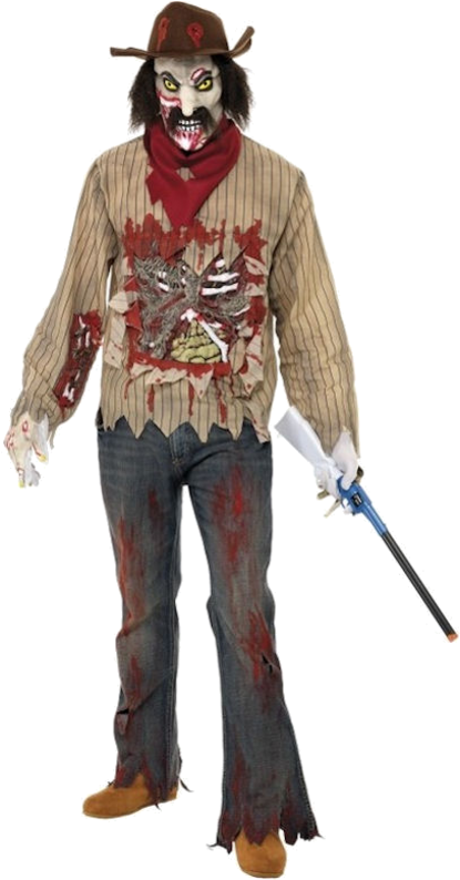 Joker's Masquerade - Zombie Cowboy Costume Clipart (500x793), Png Download