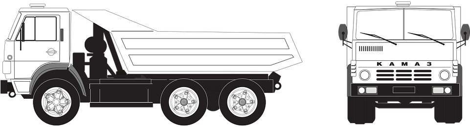 Camión, Kamaz-5511, Ruso De Camiones, Carga, Vector - Norma Reflectiva Para Camiones Clipart (960x480), Png Download