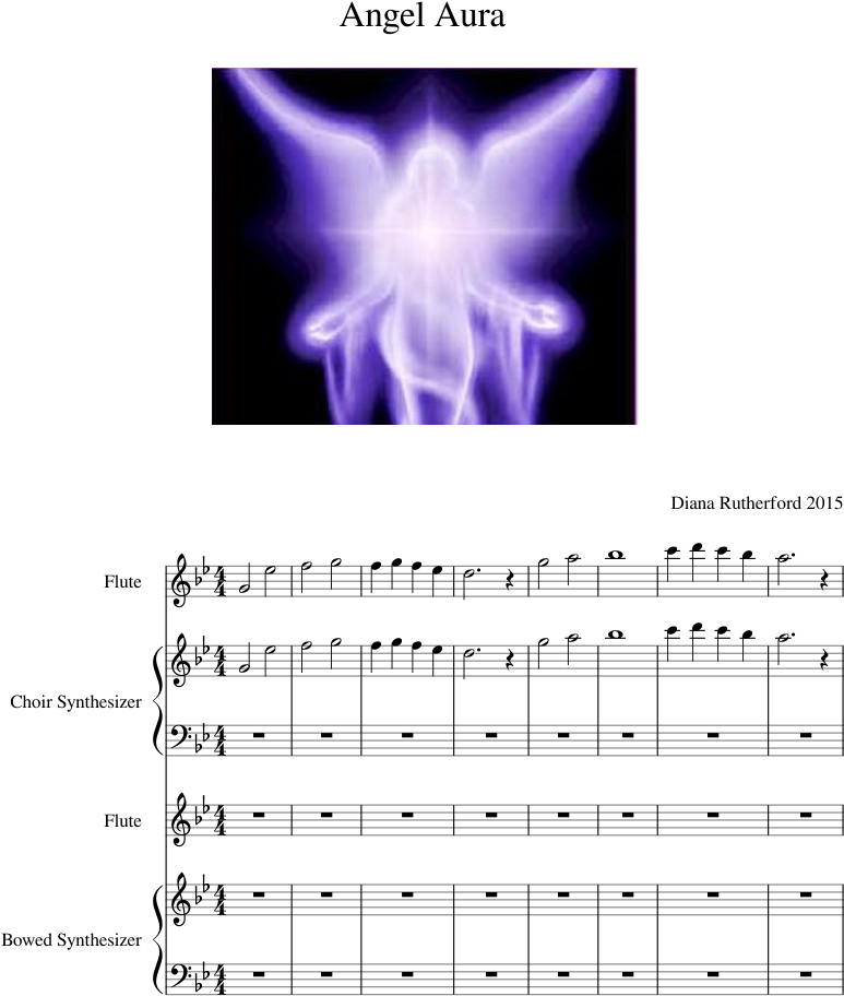 Angel Aura Sheet Music Composed By Diana Rutherford - Light Angel Clipart (850x1100), Png Download