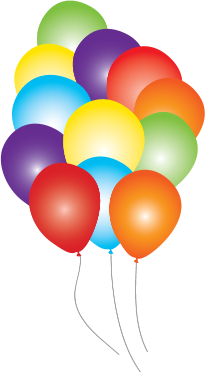 Ballons Clipart 12 Balloon - Rainbow Balloons Transparent - Png Download (436x751), Png Download