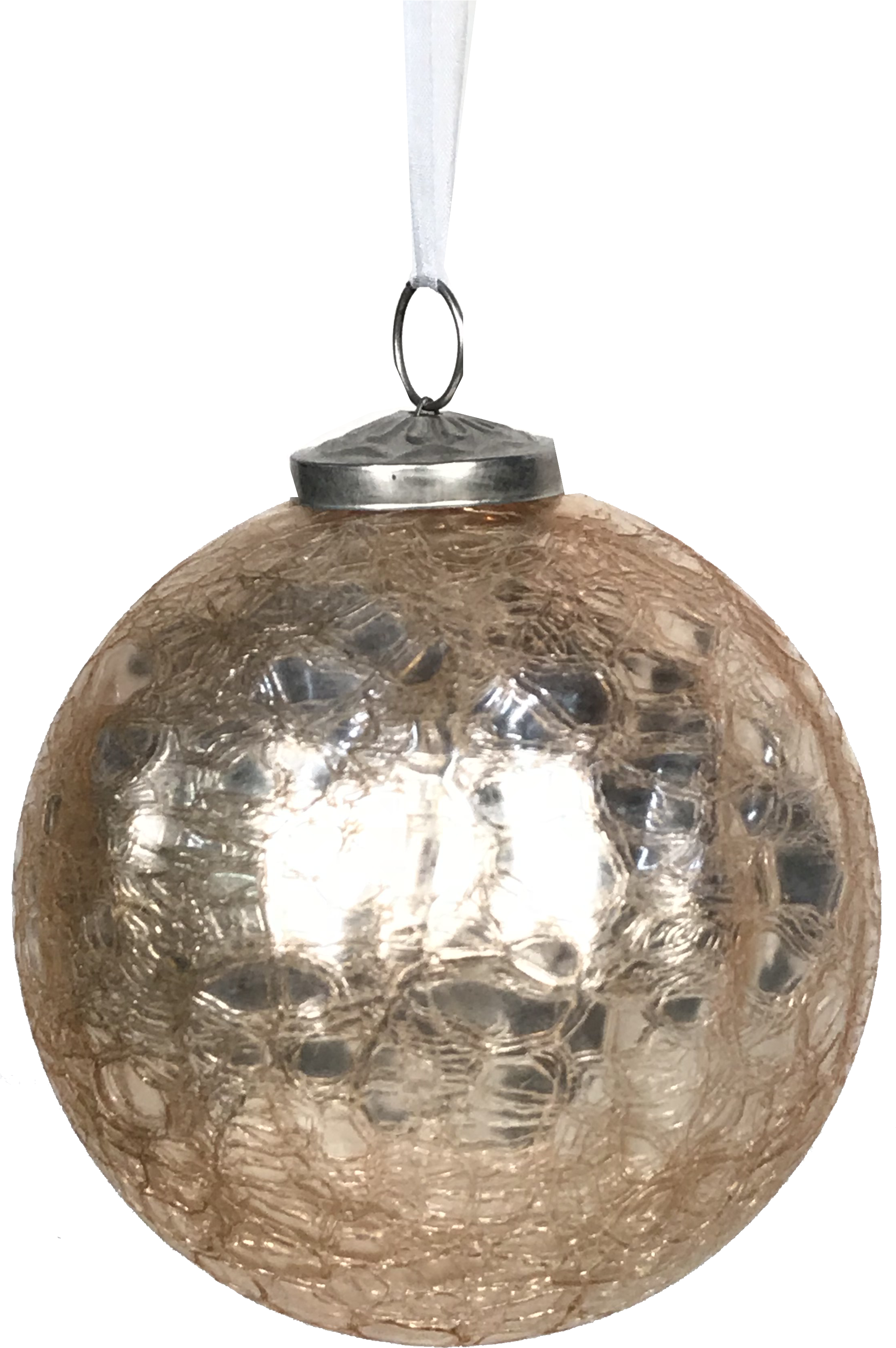 Crackle Rose Gold Christmas Ornament - Christmas Ornament Clipart (2219x3338), Png Download