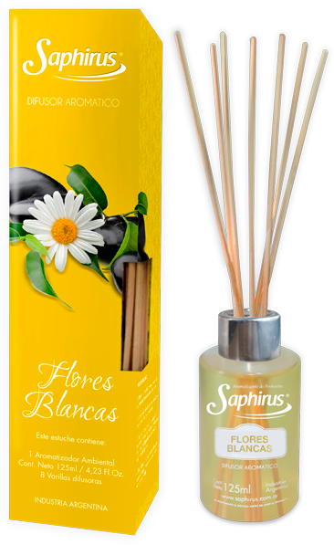 Difusor Aromático Flores Blancas - Difusor Saphirus Flores Blancas Clipart (640x640), Png Download