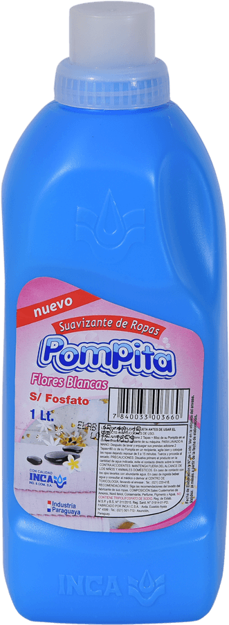 Pompita Suavizante De Ropas Flores Blancas 1lt - Plastic Bottle Clipart (1000x1000), Png Download