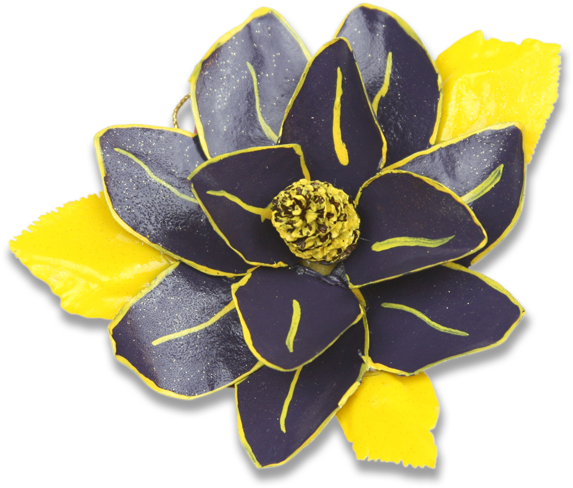 Picture Of Purple And Gold Magnolia Flower Ornament - New Orleans Magnolia Flower Clipart (720x720), Png Download
