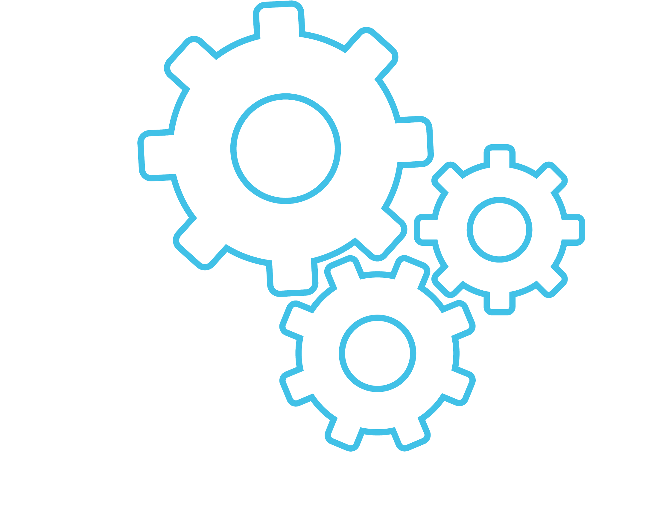 Numleb' Re Komonil - Cogs Outline Icon Clipart (2650x2005), Png Download