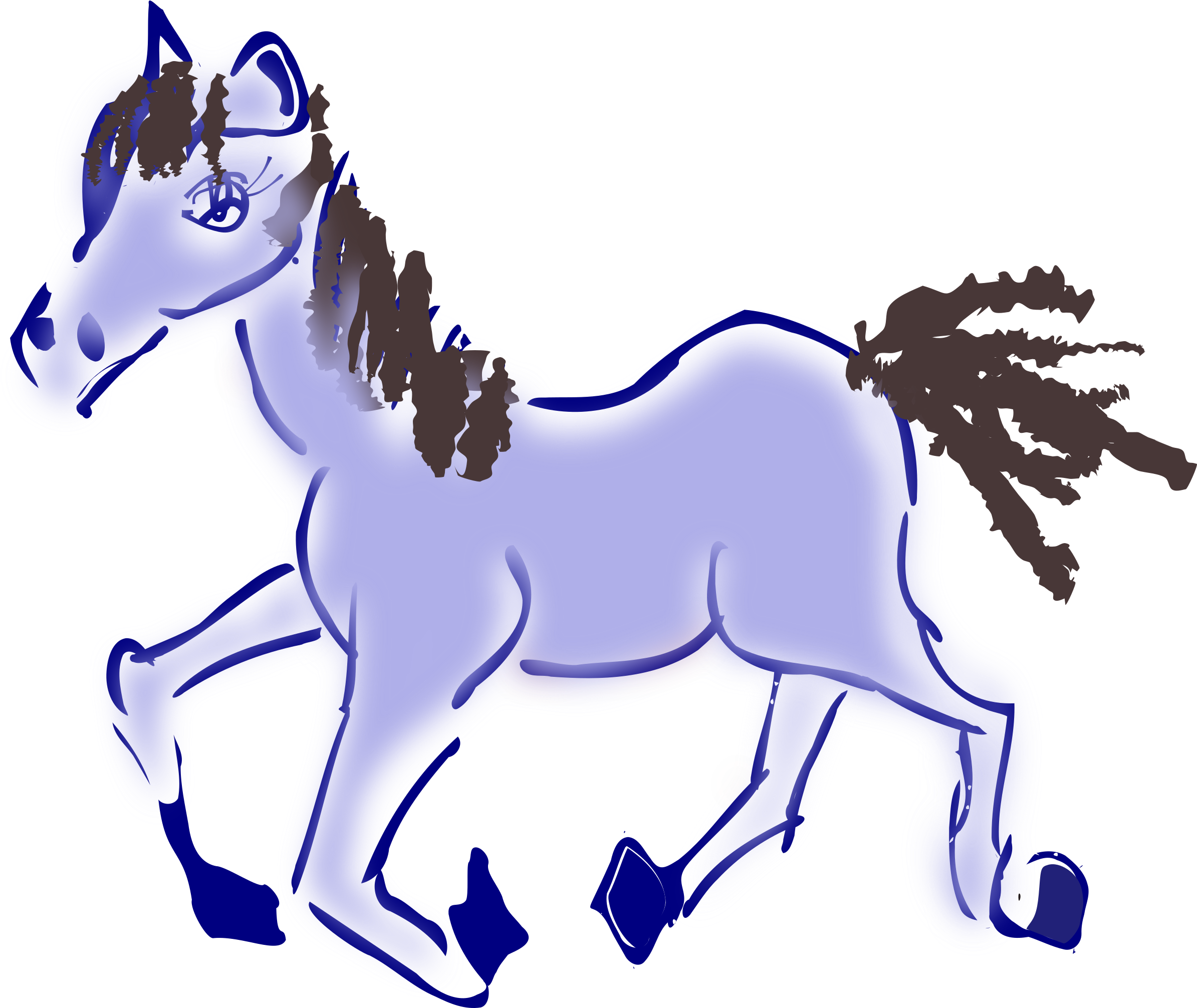 This Free Icons Png Design Of Running Horse - Purple Horse Cartoon Clipart (2400x2011), Png Download
