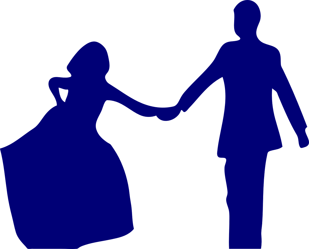 Man Woman Holding Hand Male Png Image - Wedding Clipart Navy Blue Transparent Png (1280x1029), Png Download