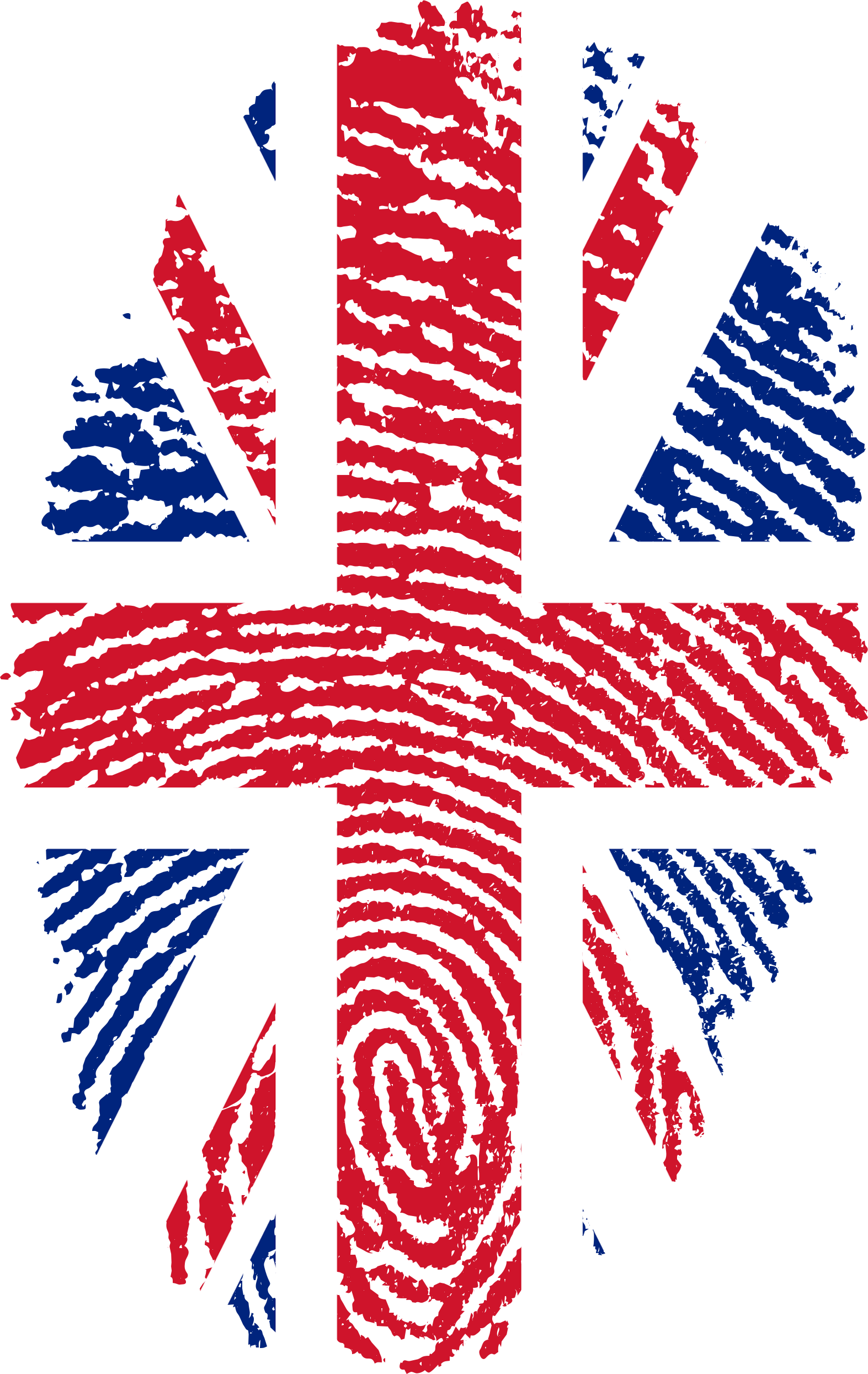 United Kingdom Flag Fingerprint 653010 - Uk Flag Fingerprint Clipart (1573x2488), Png Download