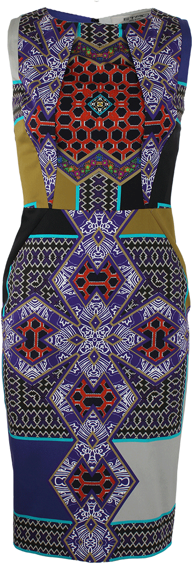 Sleeveless Aztec Print Dress - Day Dress Clipart (960x1223), Png Download