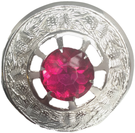 Scottish Kilt Brooch Fly Plaid Pink Stone Antique Finish - Diamond Clipart (500x667), Png Download