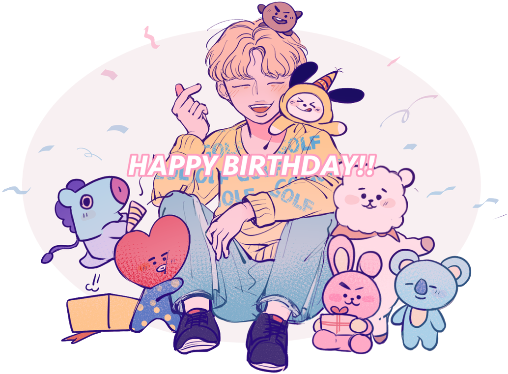 Bts Chibi - Bts Chibi Happy Birthday Clipart (1200x811), Png Download