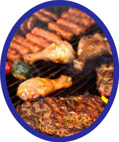 #churrasco#circuloazul - Bbq Meat Clipart (417x499), Png Download