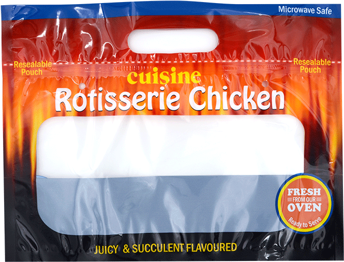 Custom Printed Rotisserie Chicken Bags Roast Chicken - Poster Clipart (800x800), Png Download