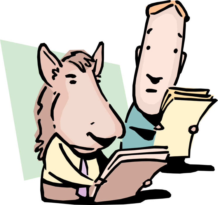 Vector Illustration Of Dark Horse Idiom Businessman Clipart (747x700), Png Download