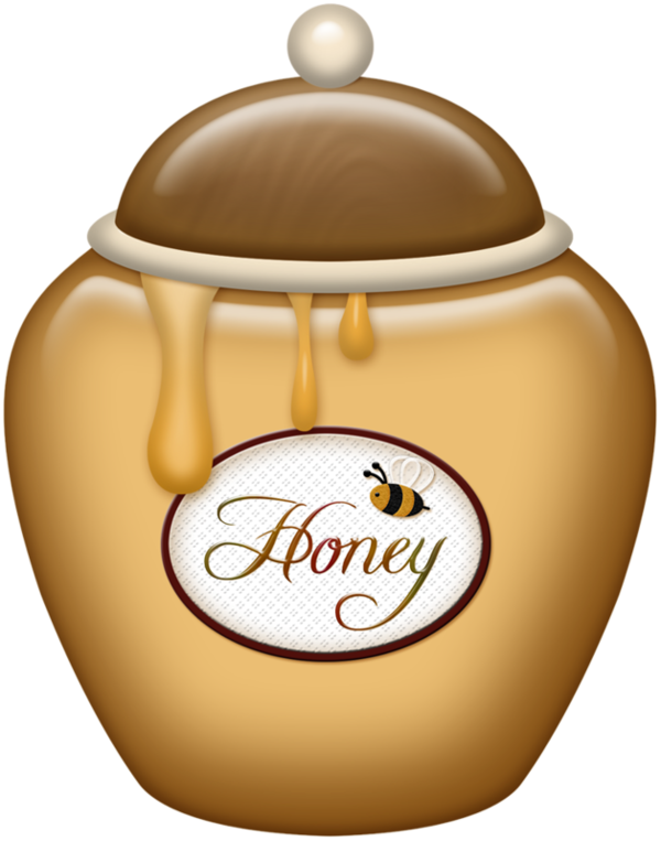 Tubes Pots De Miel En Png - Blue Honey Pot Clip Art Transparent Png (600x763), Png Download