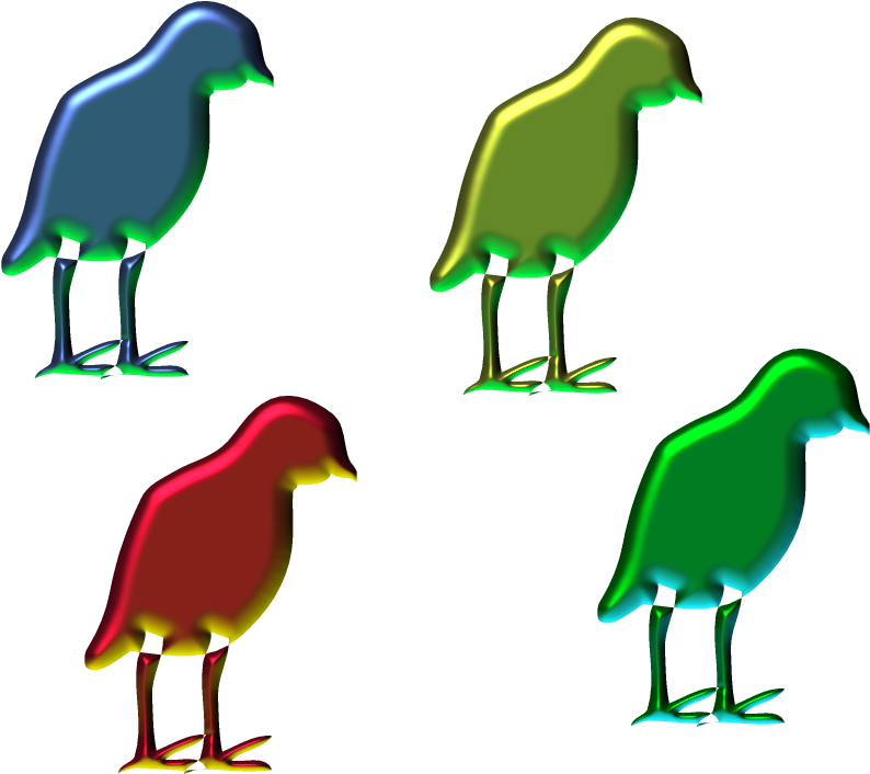 3d Bird,red Bird,green Bird Clipart (1024x800), Png Download