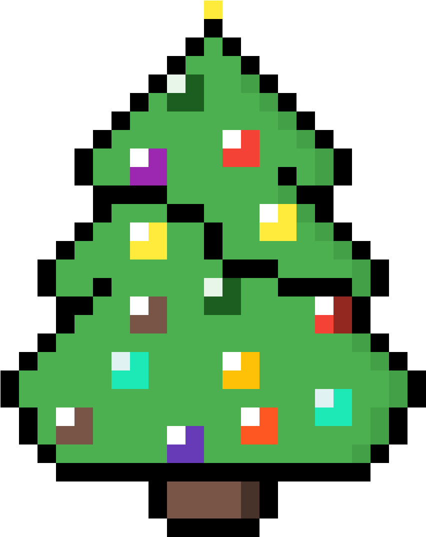 Christmas Tree - Pixel Art - Albero Di Natale Pixel Art Clipart (1184x1184), Png Download