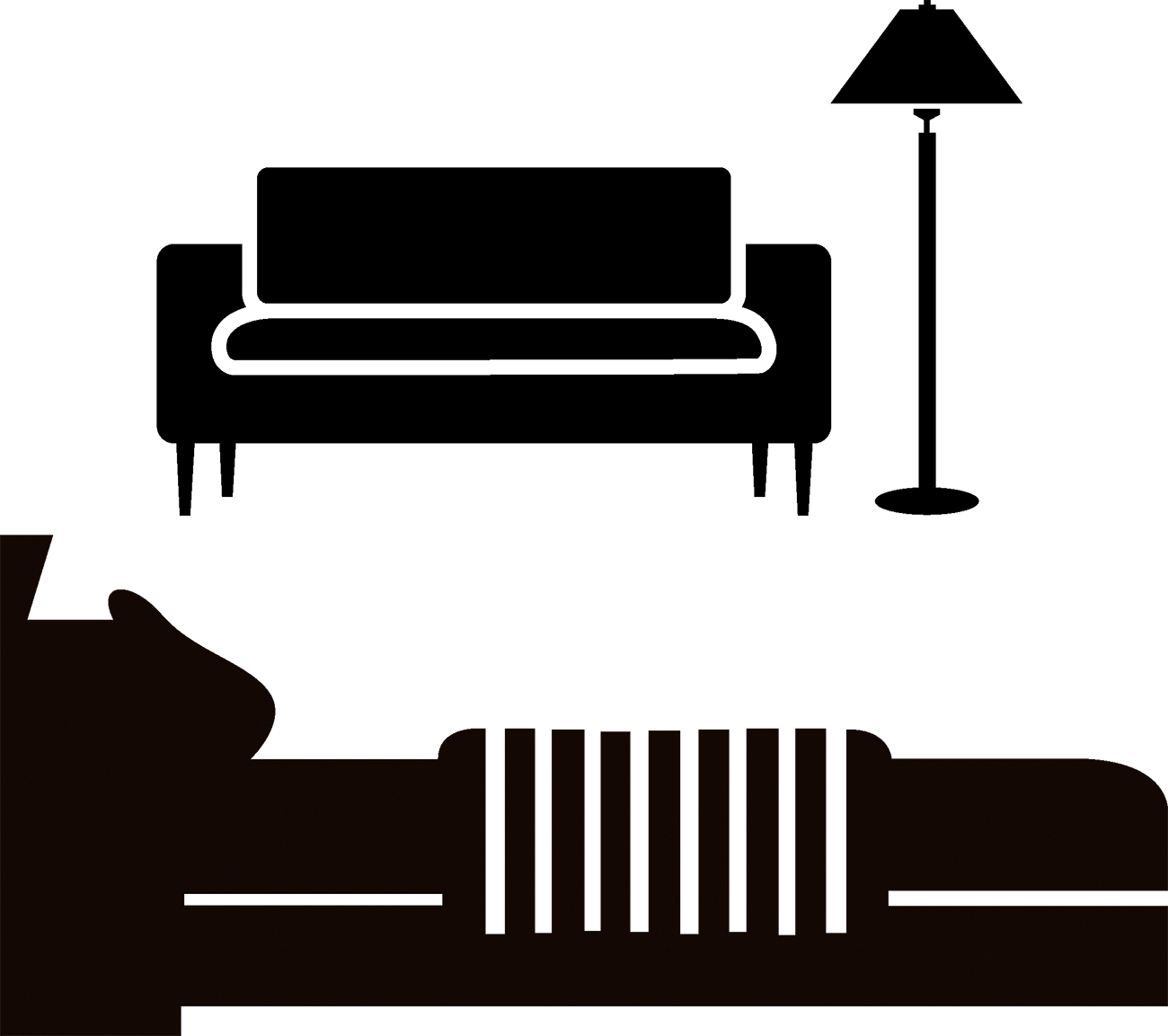 Download Couch Bed Silhouette Furniture - Furniture Silhouette Png