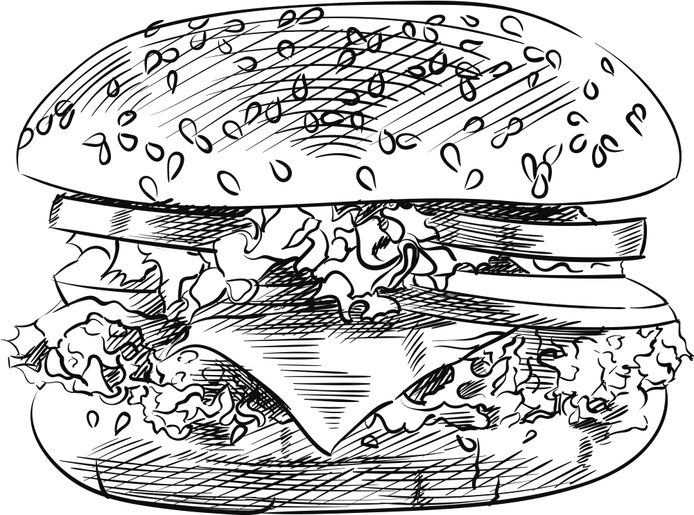Hamburguesa Dibujo A Lapiz Clipart (1000x1000), Png Download