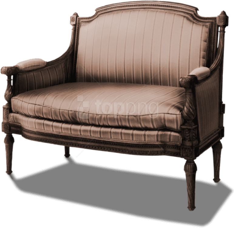 Free Png Download Transparent Vintage Seat Clipart - Png Sofa Vintage (850x790), Png Download