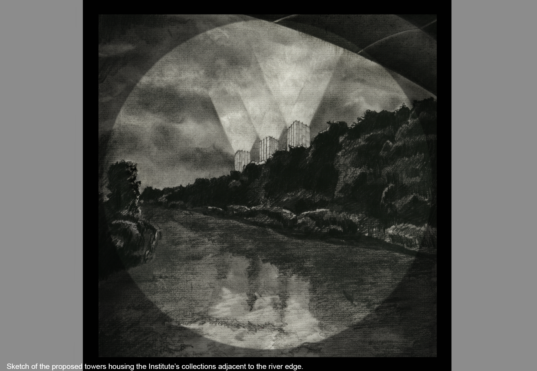 Getty Center Library Towers - Monochrome Clipart (1808x1248), Png Download