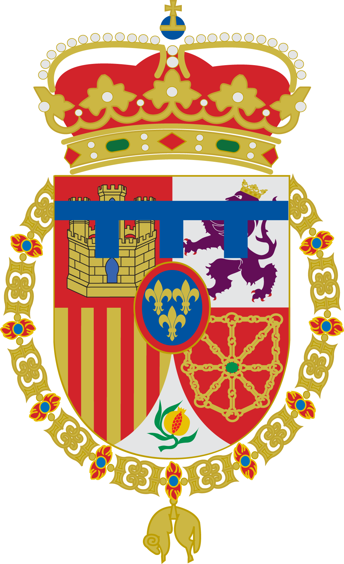 Escudo Del Principe De Asturias - Brasao Da Bandeira Da Espanha Clipart (1105x1809), Png Download