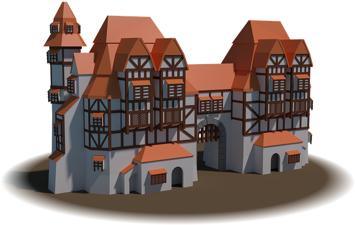 Building, Middle Ages, Ancient, Old, Fortress, Window - Middel Age House Png Front Clipart (960x540), Png Download